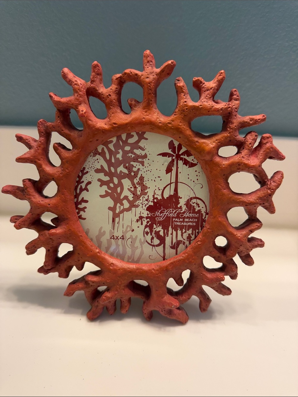 Sheffield Home Orange Coral-Shaped Photo Frame Palm Beach treasures 4 x 4